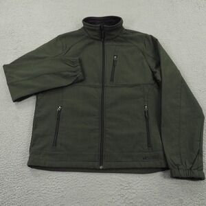 Double Diamond Jacket Mens Large Pine Green Fleece Full Zip Softshell Ski Snow